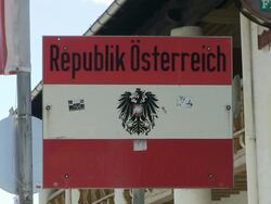 CU View of sign board  / Riezlern, Kleinwalsertal, Austria Stock Footage