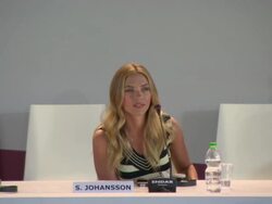 INTERVIEW - Scarlett Johansson on acting in a science-fiction film at 'Under the Skin' Press Conference on September 03, 2013 in Venice, Italy. (Footage by WireImage Video/Getty Images) Stock Footage