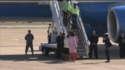 US first lady arrives, welcomed by school children News Clip