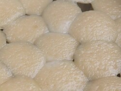 Chinese sweetmeat steaming in a basket. Stock Footage