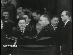 1937: SECOND INAUGURATION: Franklin Delano Roosevelt taking Oath of Office, standing before Chief Justice Charles Evans Hughes (again) SOT FDR '...Office of President of the United States and will to the best of my ability preserve, protect & defend...' Instructional Video