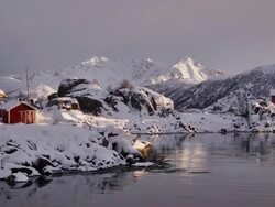 Rorbu Winter Lofoten Norway Stock Footage