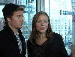 INTERVIEW: Ryan Kwanten and Maeve Dermody on the chemistry or working with each other at the 61st Berlin Film Festival: Griff The Invisible Interviews at Berlin . (Footage by WireImage Video/GettyImages) Stock Footage