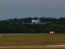 Corporate Jet Landing (PAL-DV) Stock Footage