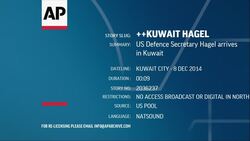 US Defence Secretary Hagel arrives in Kuwait News Clip