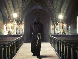 the monk in slowmotion Stock Footage