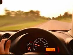 Time-lapse, Car driving at sunset Stock Footage