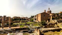 Roman Forum Timelapse at sunny day. Rome, Italy. April, 2016. Stock Footage