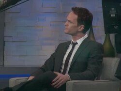 Neil Patrick Harris (Hedwig & the Angry Inch) wearing red nail polish on the set of the Good Morning America show Stock Footage