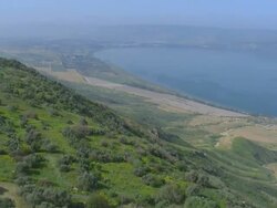 Kfar Haruv, an Israeli settlement, kibbutz, located in the southern Golan Heights, Israel Stock Footage