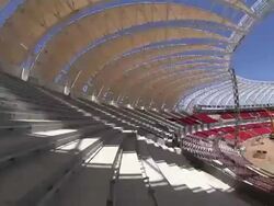 Construction At Esatdio Beira-Rio In Porto Alegre Continues Stock Footage