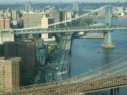 Three East River bridges Stock Footage