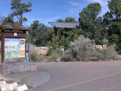 Grand Canyon entrance sign Stock Footage