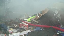 CLEAN : Massive fire destroys Roma camp outisde News Clip