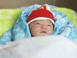 Newborn baby sleeping. Stock Footage