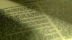 tilt up bible page Stock Footage