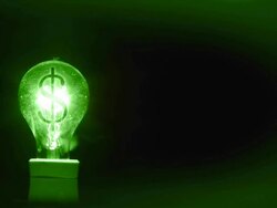 Insects flyes around a "Dollar sign" light bulb - loopable Stock Footage