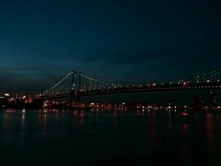 Time lapse, Night time, Ben Franklin Bridge, Delaware River and Philadelphia cityscape. Stock Footage