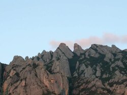 Montserrat montain in sunset Stock Footage