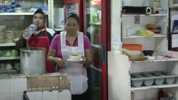 Diners eating lunch at a Mexico City restaurant News Clip