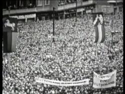 Lyndon Johnson visits Berlin Wall Stock Footage