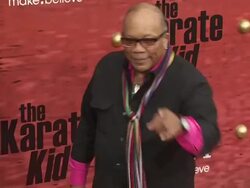 Quincy Jones at the 'The Karate Kid' Premiere at Westwood CA. (Footage by WireImage Video/GettyImages) Stock Footage