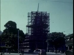 Early high rise construction, Hong Kong, 1950 Stock Footage
