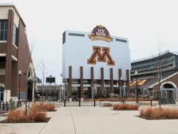 TCF Stadium, the new football stadium located on the campus of the University of Minnesota  Stock Footage