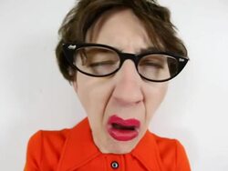 Geeky Woman Smelling Something Stinky Stock Footage