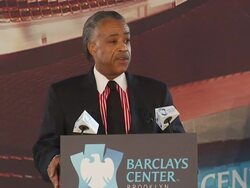 Barclays Center At Atlantic Yards Groundbreaking Ceremony Stock Footage