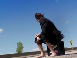 Hitchhiking Honeymoon Stock Footage