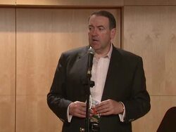 SPEECH: Former Arkansas Govenor Mike Huckabee talks about the importance of getting instruments in the hands of childreÃ‰ Stock Footage