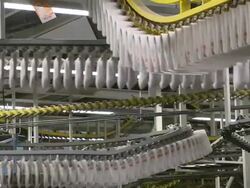 MS Conveyor belts at newspaper print office / Frankfurt, Hesse, Germany Stock Footage