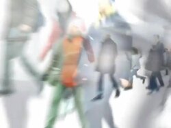 INFINITE CROWD COMING - ENDLESS WHITE SPACE: SERIES_CROWD_M8 (loopable) Stock Footage