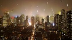 digital data stream symbolizing global business network. financial economy growth concept background Stock Footage