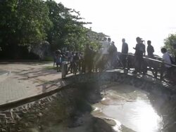 Police and journalists walk on Koh Tao beach News Clip