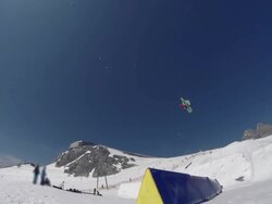Snowboarder Performs a Trick Stock Footage