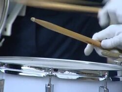 Musician plays the big drum. Stock Footage