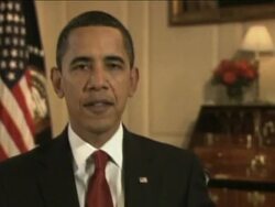 EDIT Obama discusses economic crisis, stimulus pkg during weekly address News Clip