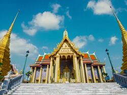 Wat Phra Kaew Landmark Bangkok. Stock Footage