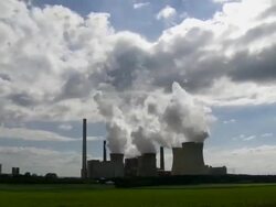 HD Coal Power Plant in the Backlight Time Lapse Stock Footage