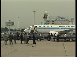 President arrives for talks News Clip