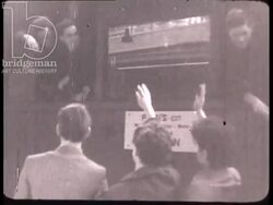 Cadets take the train to Berlin. France, 1948 Stock Footage