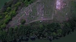 Bulgaria Stone Age Cult Complex Stock Footage