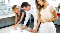 Group of business people in a meeting Stock Footage