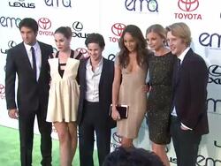 Joshua Bowman, Christa B. Allen, Connor Paolo, Ashley Madekwe, Emily VanCamp, Gabriel Mann (Cast of 'Revenge') at the 2011 Environmental Media Awards at Burbank CA.  Stock Footage