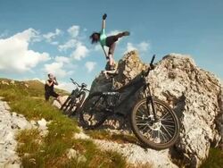 HD: Mountain Bikers Having Fun Taking Photos Stock Footage