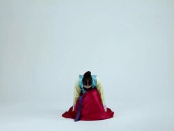 MS Woman wearing hanbok is bowing / Seoul, Seoul, South Korea Stock Footage