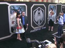 Guillermo del Toro, Lorenza Newton at Pacific Rim Los Angeles Premiere on 7/92013 in Hollywood, CA. (Footage by WireImage Video/Getty Images Entertainment Video) Stock Footage