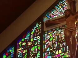 Religious Cross and Jesus Stock Footage